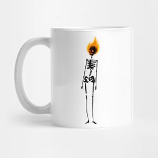 Skull skeleton on fire Mug